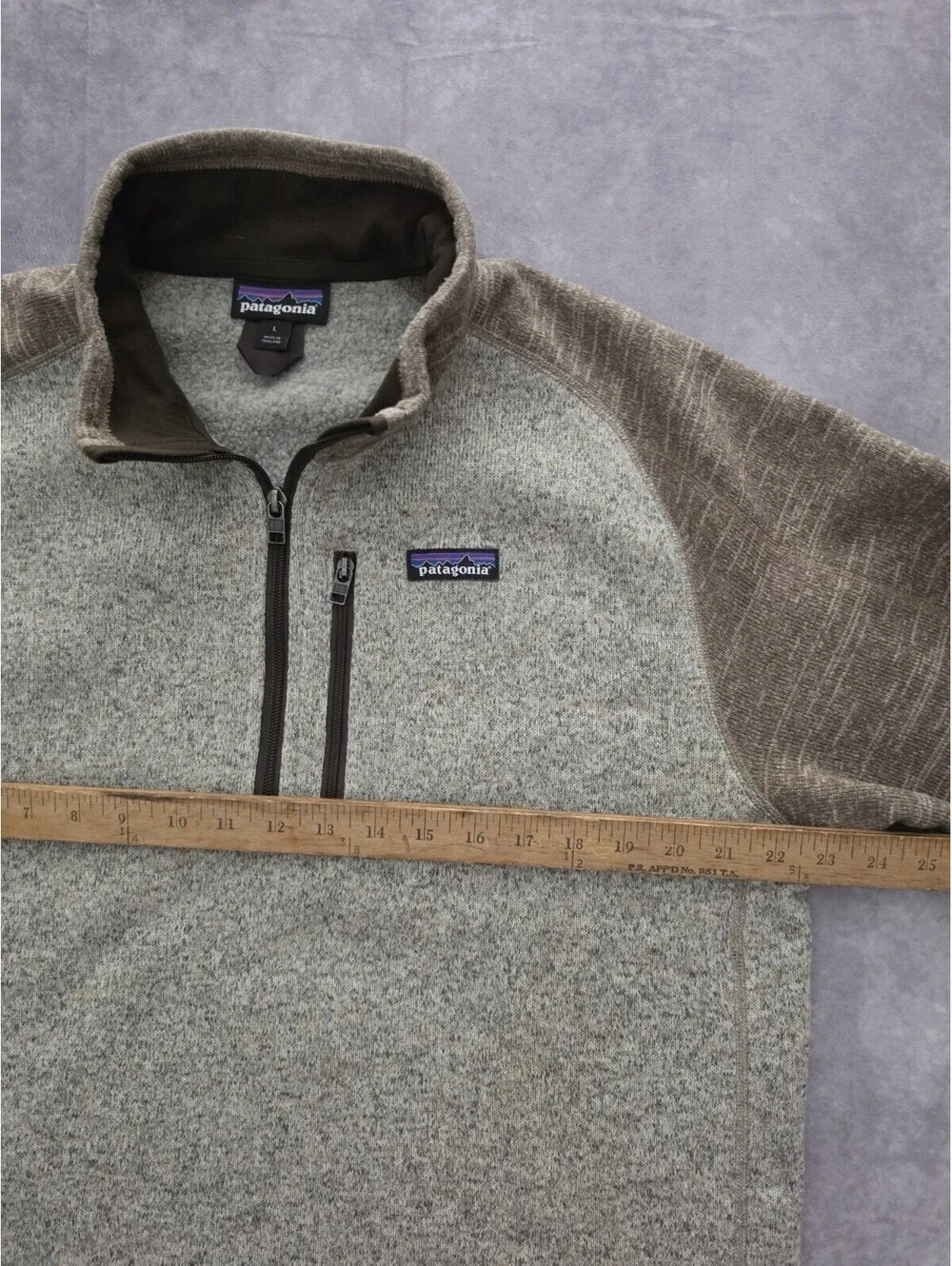 Patagonia Better Sweater 1/4 Zip Fleece Pullover Men's Large Gray Brown Outdoor